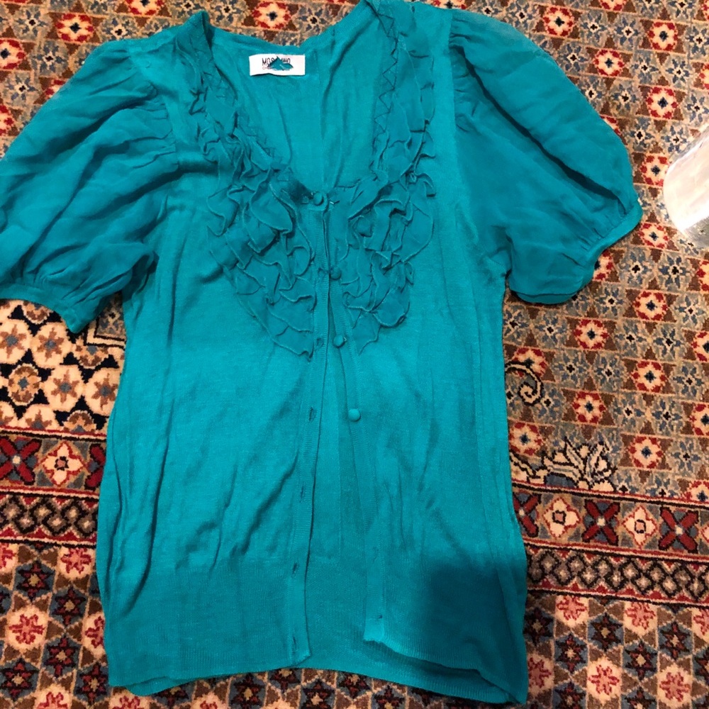 Green Silk Blend Moschino Cheap Top/ Blouse Size 2